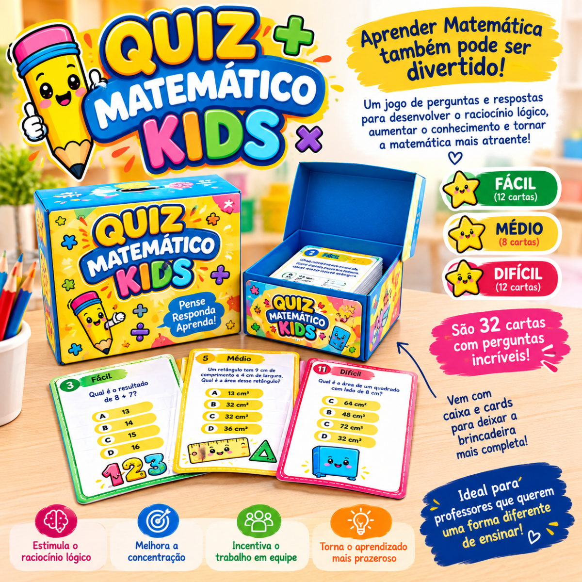Atividade 1º ano QUIZ MATEMÁTICO KIDS | Jogo Lúdico de Matemática — amostra 1: QUIZ MATEMÁTICO KIDS | Jogo Lúdico de…