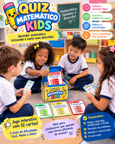 Atividade 1º ano  QUIZ MATEMÁTICO KIDS | Jogo Lúdico de Matemática — capa do material