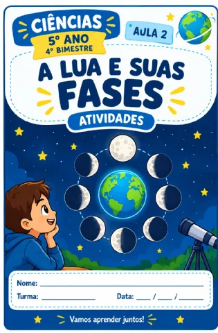 Atividade A Lua e suas fases em pdf para 5º ano — capa do material
