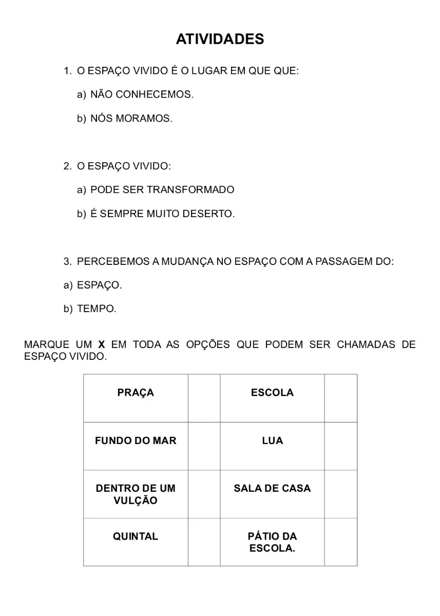 ATIVIDADE ADAPTADA DE GEOGRAFIA: PAISAGEM E ESPAÇO VIVIDO — amostra 6: Atividades adaptadas de Geografia sobre os…