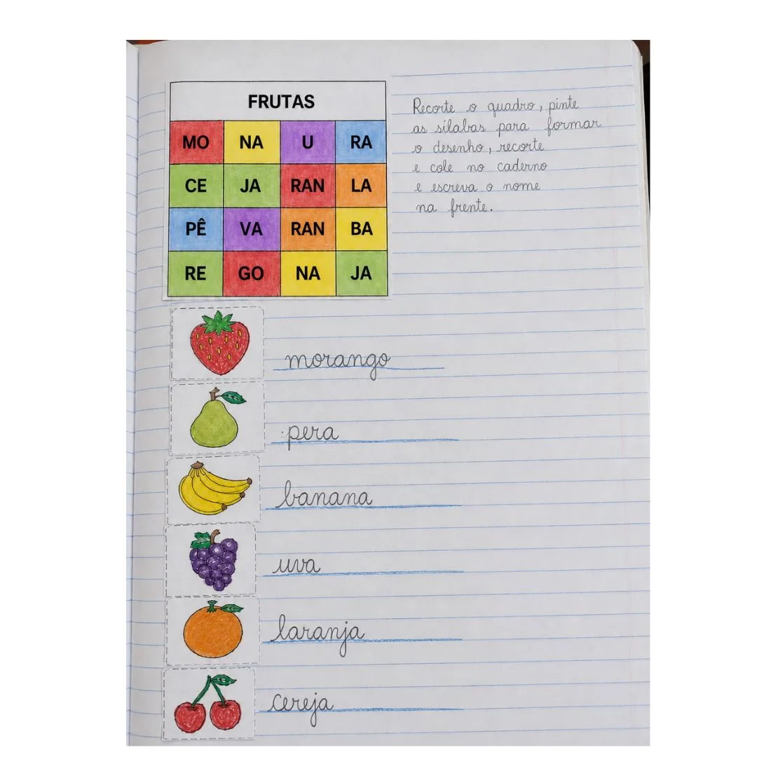 ATIVIDADE ALFABETIZAÇÃO (ASSOCIAÇÃODE SÍLABAS E PALAVRAS) — Alfabetização para Educação Infantil: Atividades Lúdicas e…