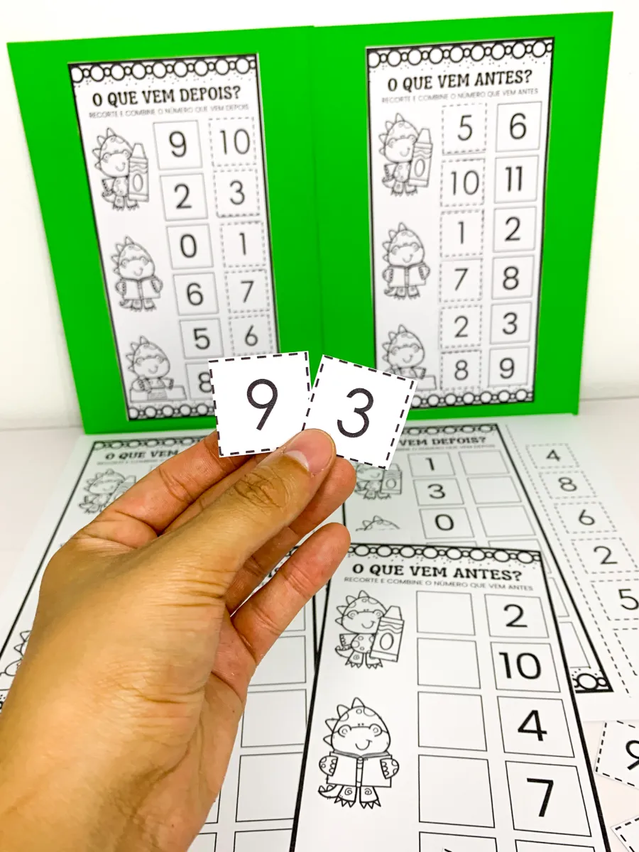 Atividade Antes e Depois com Dinossauros – Sequência Numérica para Educação Infantil — Atividades para 1º ano: Aprender a…
