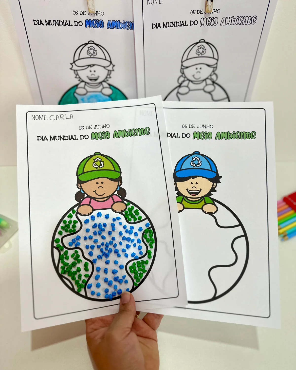 Atividade “Artes - Planeta” | Educação Infantil — amostra 4: A proposta desenvolve a conscientização sobre os cuidados com…