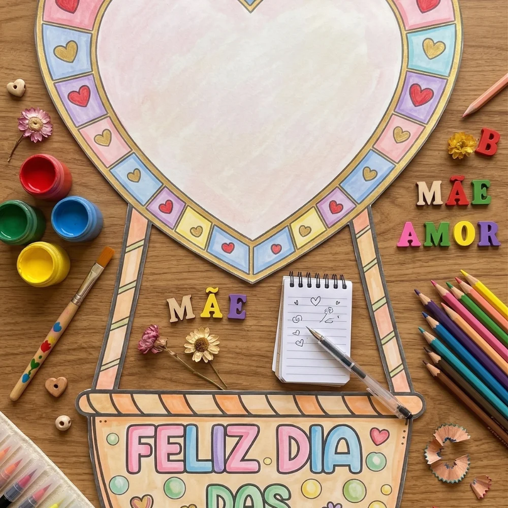 Atividade Balão com Foto da Mamãe — amostra 2: Lembrancinha criativa para o Dia das Mães