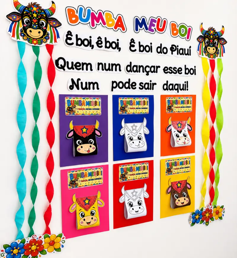 Atividade Bumba Meu Boi 3D em PDF para Imprimir — amostra 3: Como usar em sala de aula