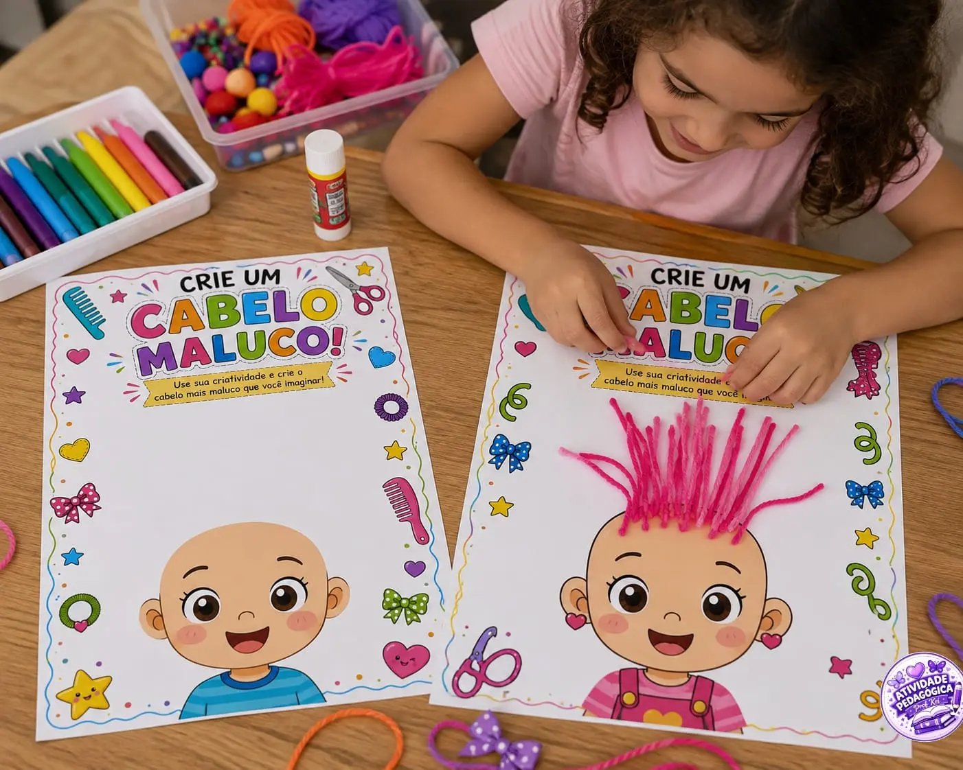 🌈✂️ ATIVIDADE CABELO MALUCO 🤪💇‍♀️💇‍♂️ — capa do material