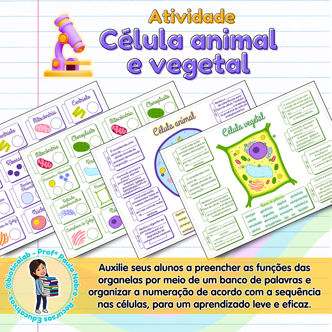 Atividade - Célula Animal e Vegetal – PDF para Imprimir | Anos Finais — capa do material