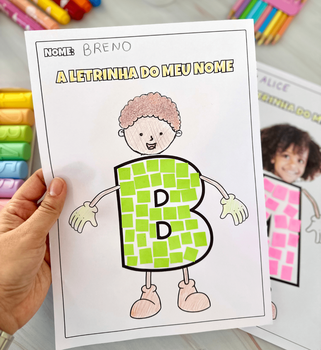 Atividade com nome próprio: A Letrinha do Meu Nome em PDF — amostra 2: O que vem no material