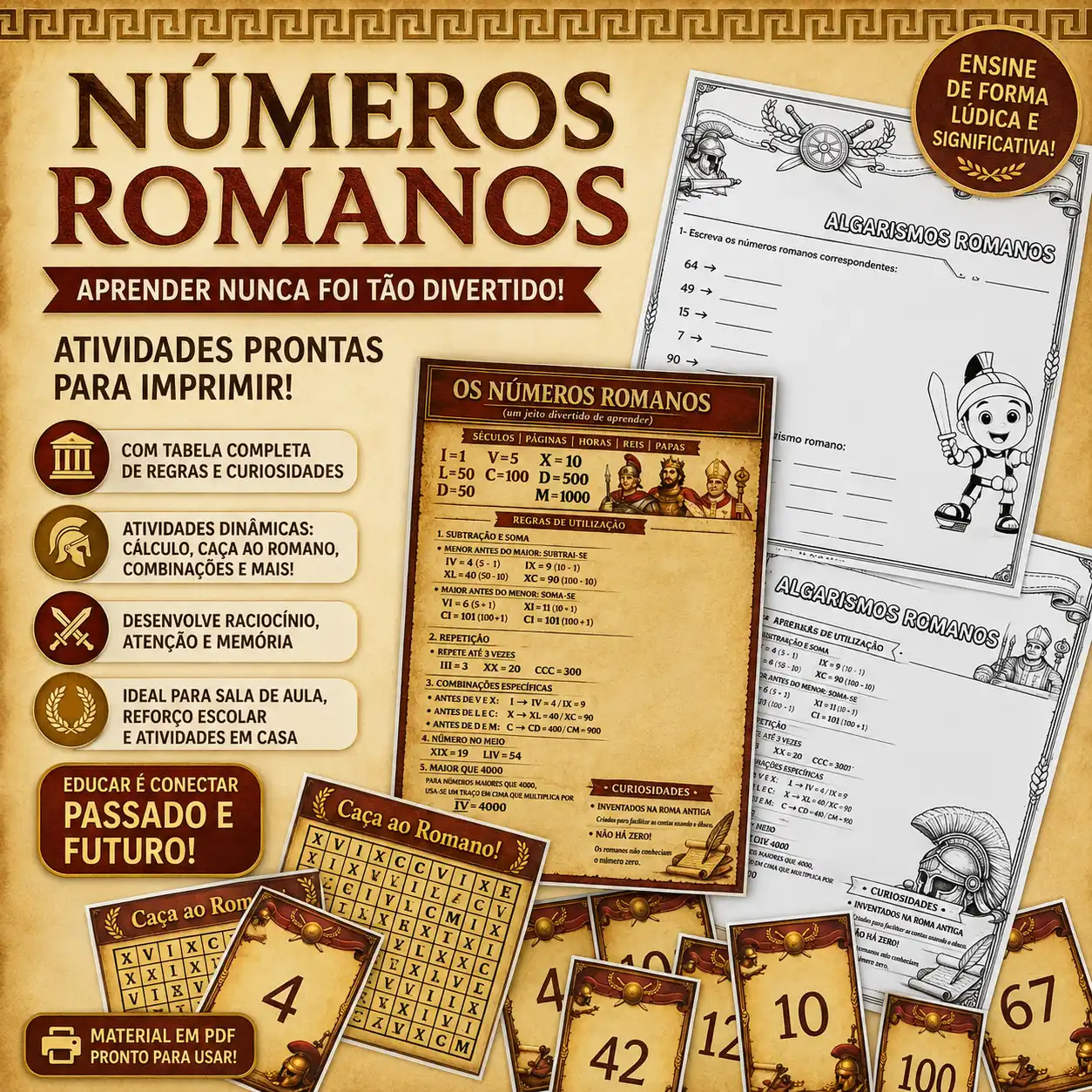 ATIVIDADE COM NÚMEROS ROMANOS - MATEMÁTICA — Alfabetização para Todas as séries: Ensinar números romanos não precisa ser…