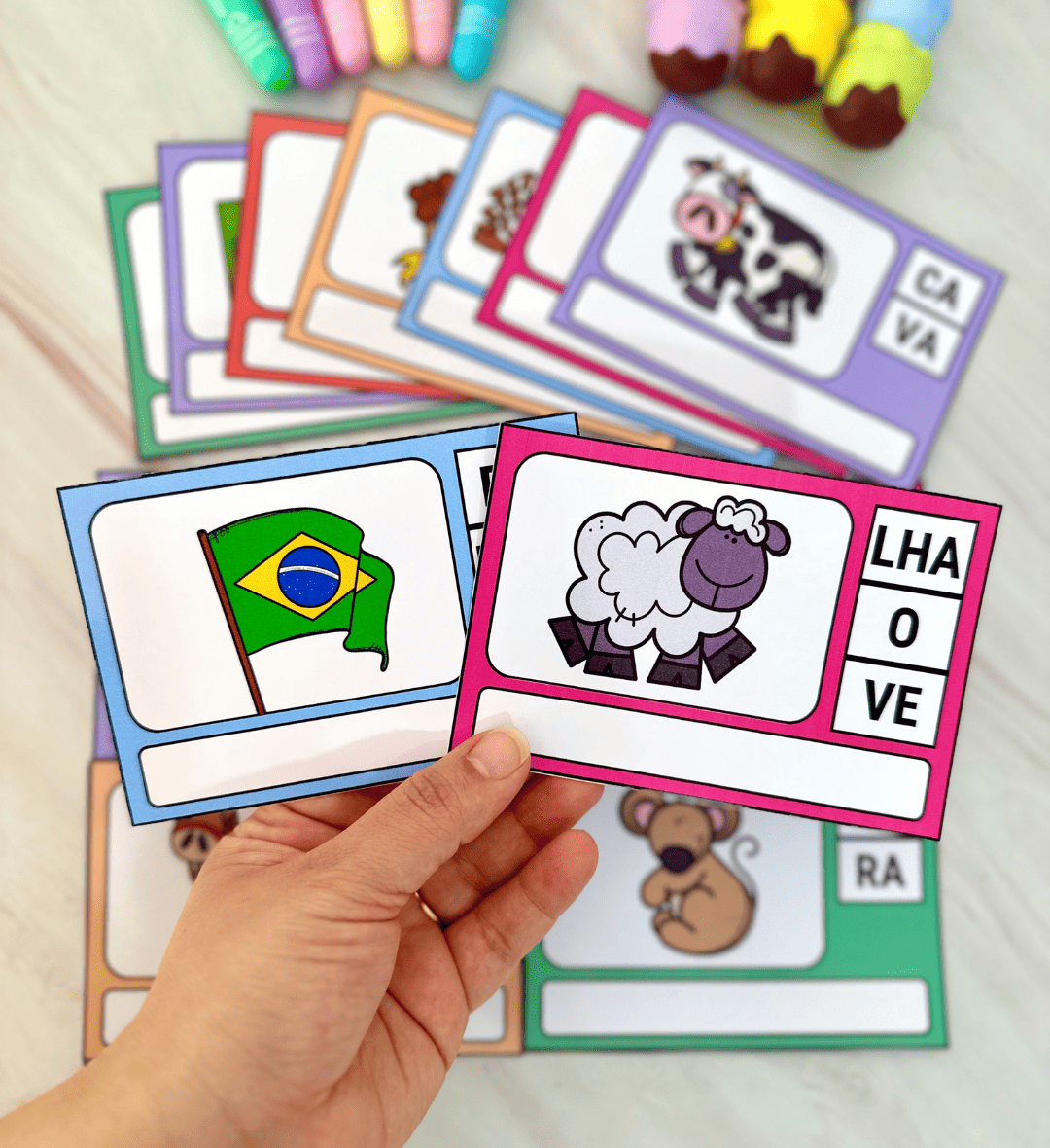 Atividade com Sílabas: Fichas Ilustradas para Formar Palavras — amostra 3: Como usar em sala de aula