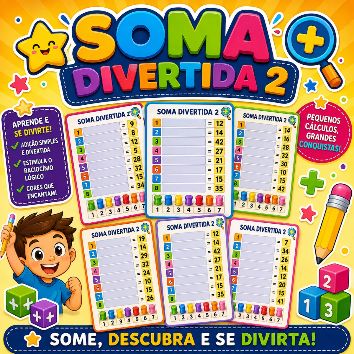 ATIVIDADE COM SOMA DIVERTIDA - ANOS INICIAIS — Alfabetização para Educação Infantil: Se seus alunos ainda têm dificuldade…