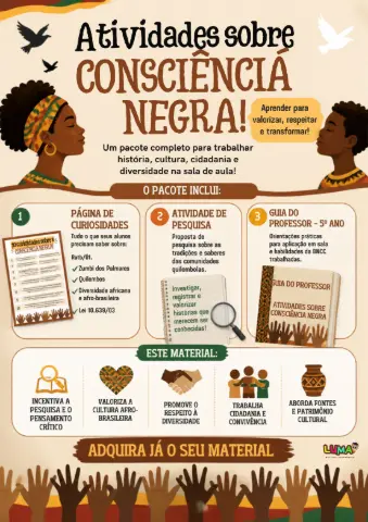 Atividade Consciência Negra - pesquisa e curiosidades — capa do material