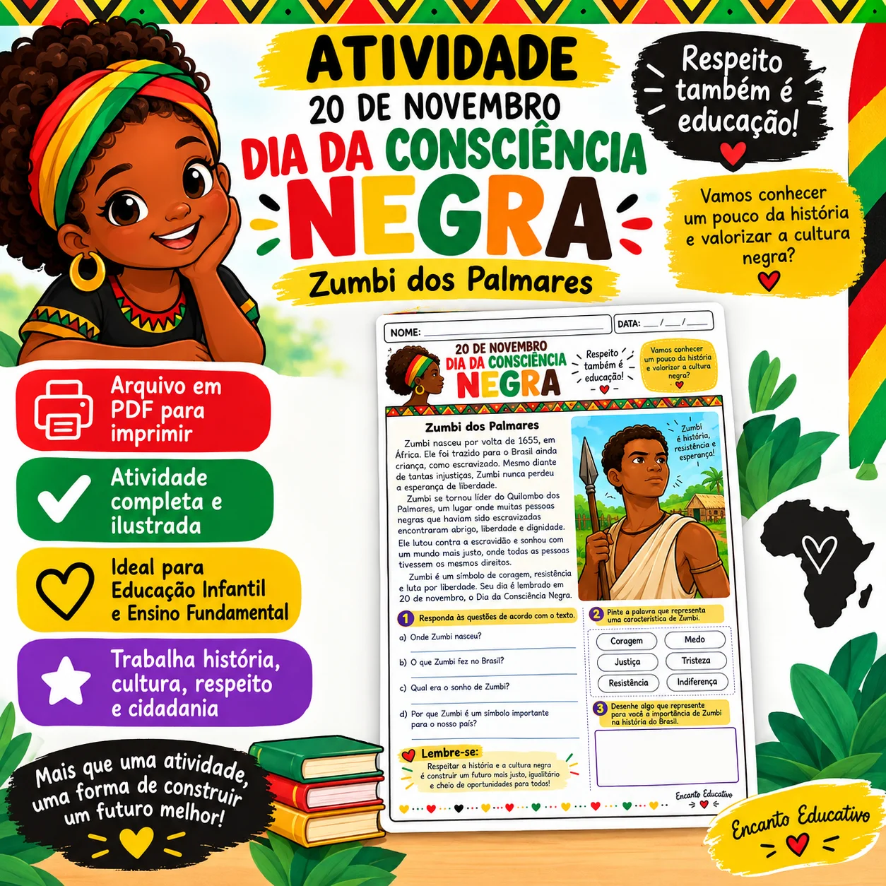 Atividade Consciência Negra – Zumbi dos Palmares — capa do material