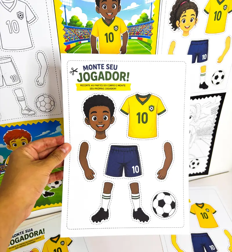 Atividade Copa do Mundo: Monte Seu Jogador para Imprimir — História para Educação Infantil: Incentive a criatividade e a…