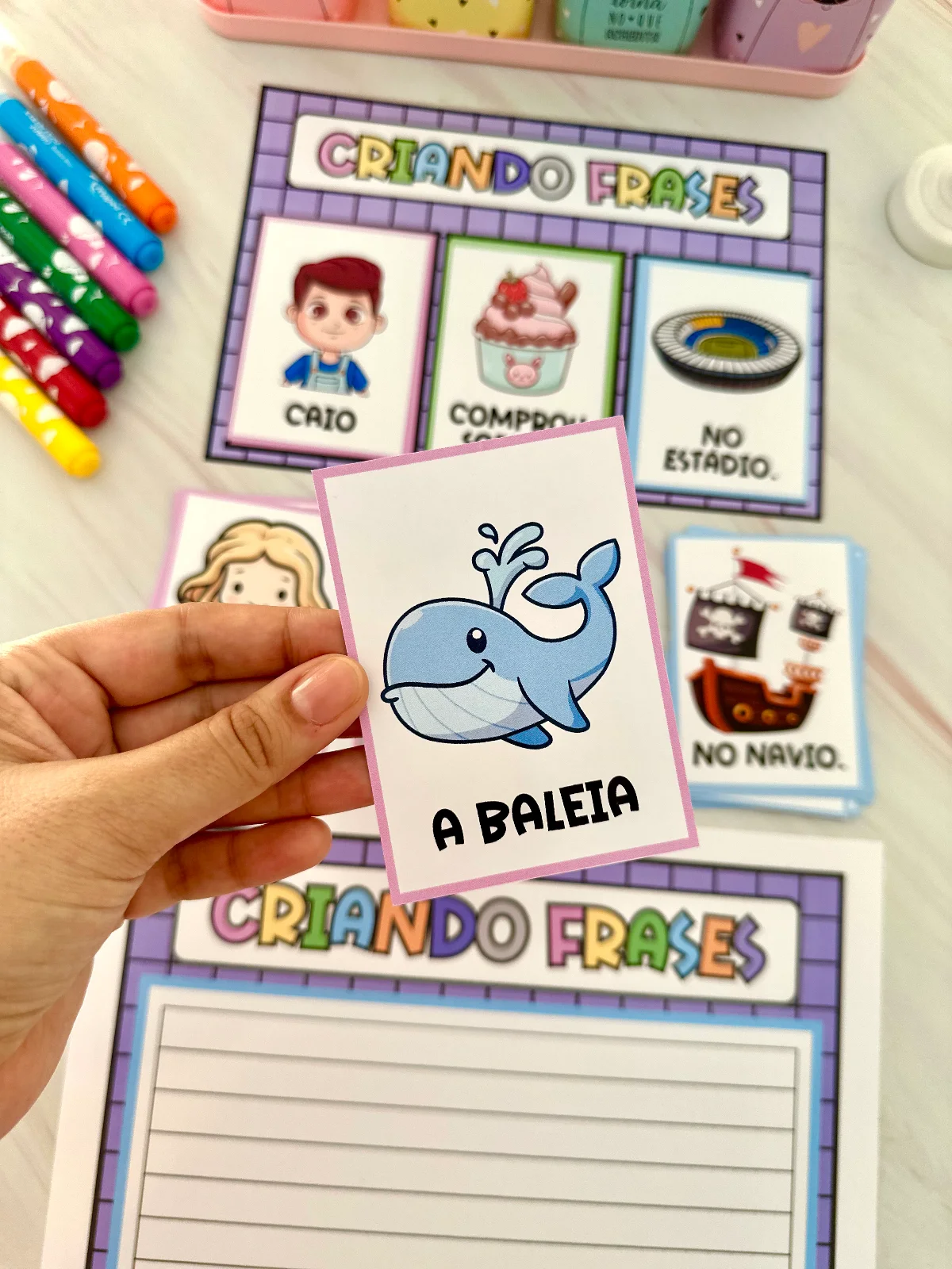 Atividade Criando Frases – PDF para Imprimir — amostra 3: Material excelente para estimular a fala e a compreensão da…