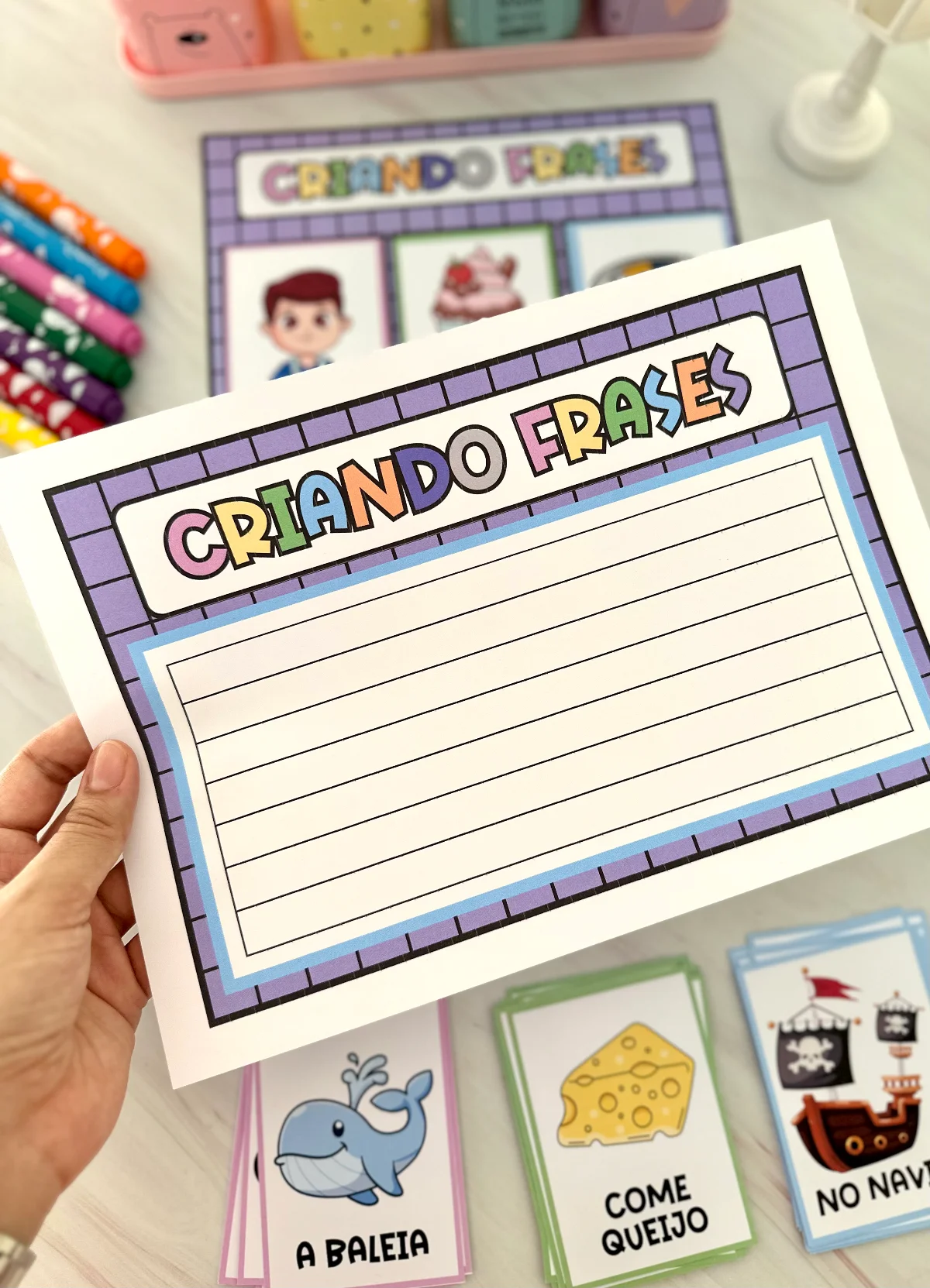 Atividade Criando Frases – PDF para Imprimir — amostra 4: Material excelente para estimular a fala e a compreensão da…