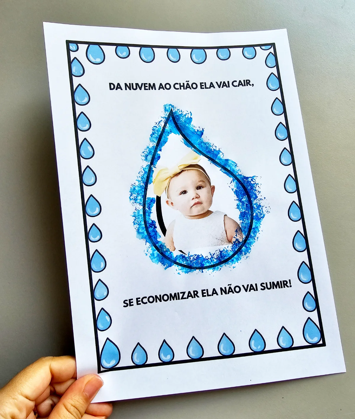 Atividade da Gotinha com Foto – Consciência sobre a Água — Datas comemorativas para Educação Infantil: Atividade criativa…