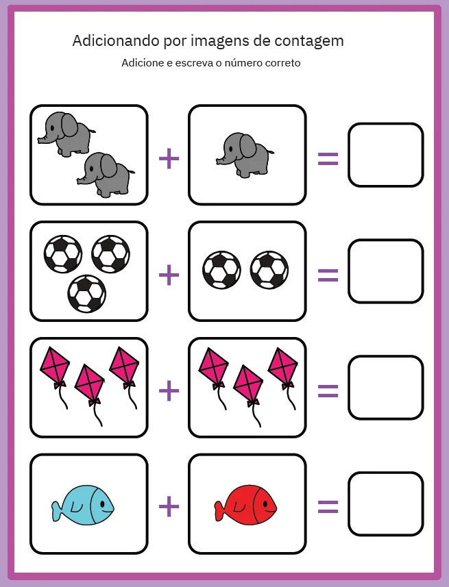 ATIVIDADE DE ADIÇÃO 01- ENSINO FUNDAMENTAL - COM 16 PÁGINAS — amostra 3: Com as Atividades de Adição por Imagens e Contagem…
