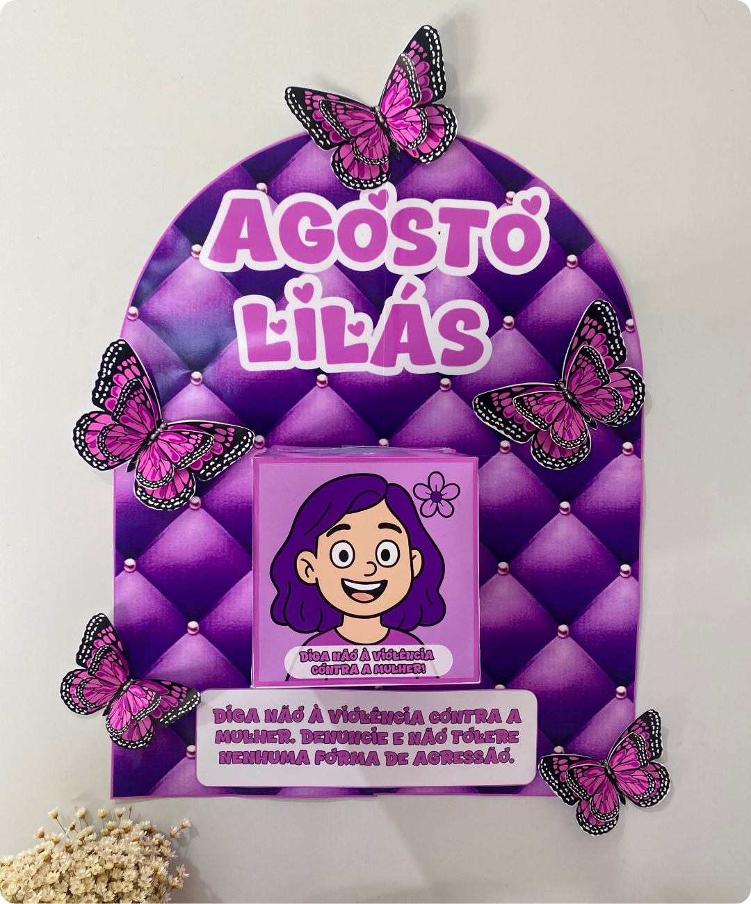Atividade de Agosto Lilás para imprimir — amostra 2: O que é e o que vem no arquivo