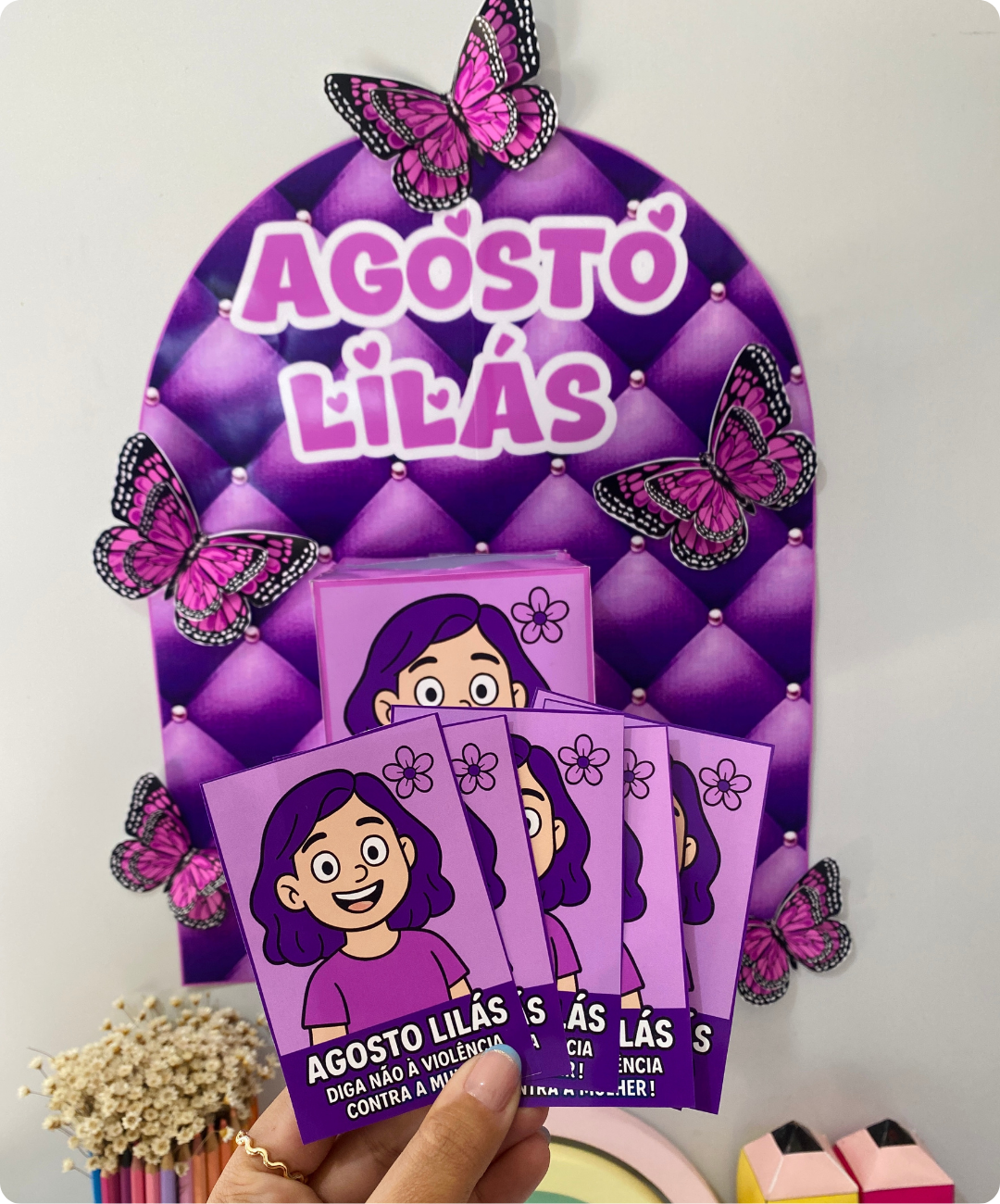 Atividade de Agosto Lilás para imprimir — amostra 4: Leve o tema Agosto Lilás à sala de aula com um PDF para imprimir e…