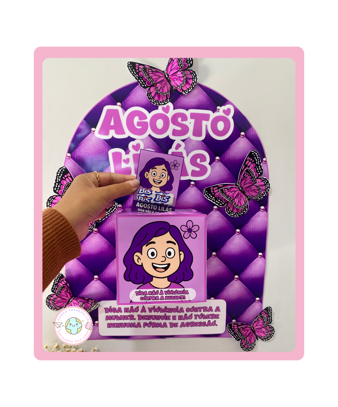 Atividade de Agosto Lilás para imprimir — capa do material