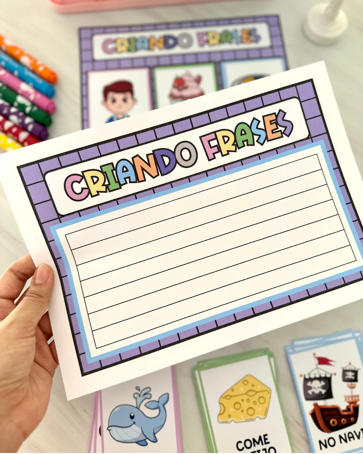 ATIVIDADE DE ALFABETIZAÇÃO CRIANDO FRASES — amostra 3: Material Criando Frases para trabalhar o conteúdo com crianças da…
