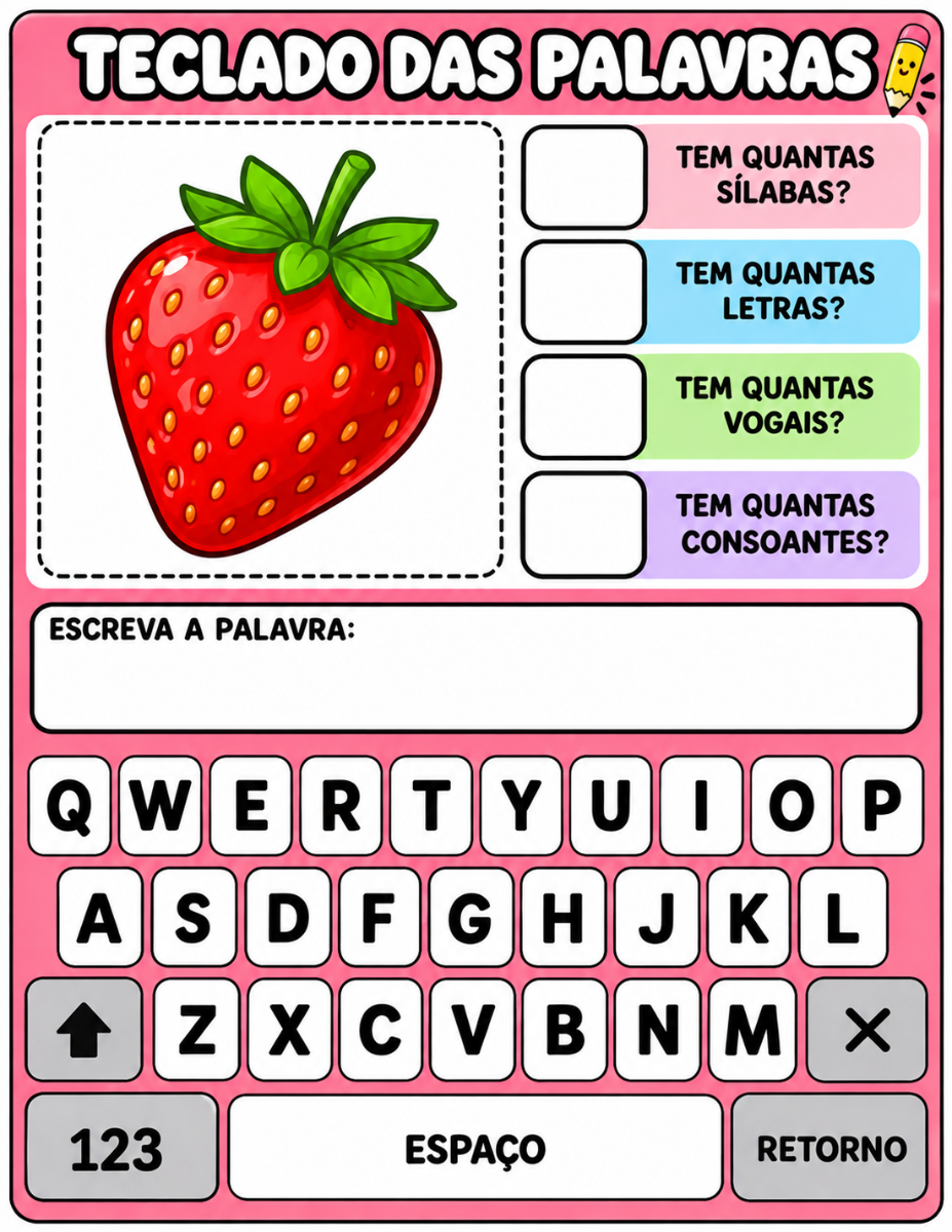 📚 Atividade de Alfabetização Infantil | Consciência Fonológica e Formação de Palavras — amostra 2: Uma atividade lúdica,…