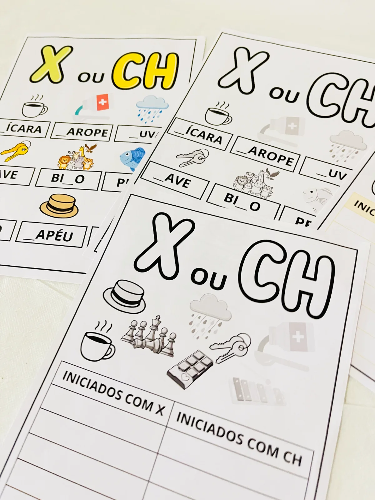 Atividade de Alfabetização - Palavras com X ou CH — capa do material