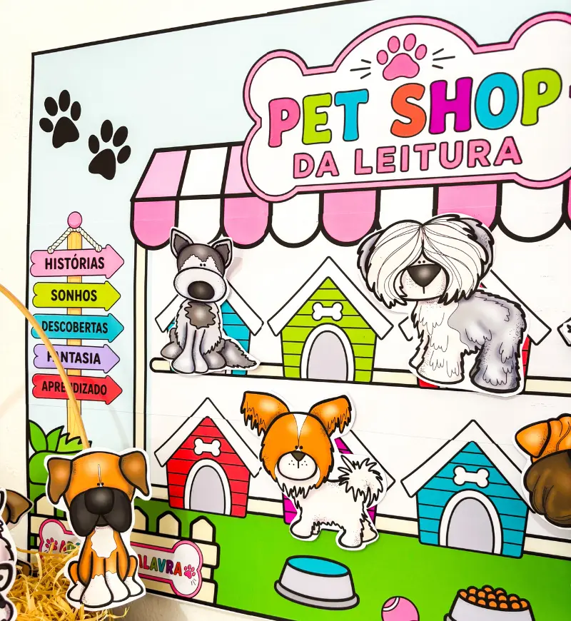 Atividade de alfabetização: Pet Shop da Leitura em PDF — amostra 3: Como usar em sala de aula