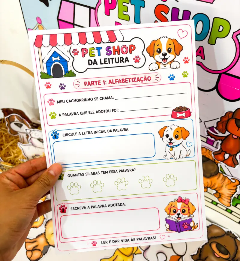 Atividade de alfabetização: Pet Shop da Leitura em PDF — amostra 5: Transforme a leitura em uma experiência lúdica com o…