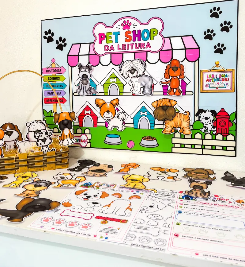 Atividade de alfabetização: Pet Shop da Leitura em PDF — amostra 7: Transforme a leitura em uma experiência lúdica com o…