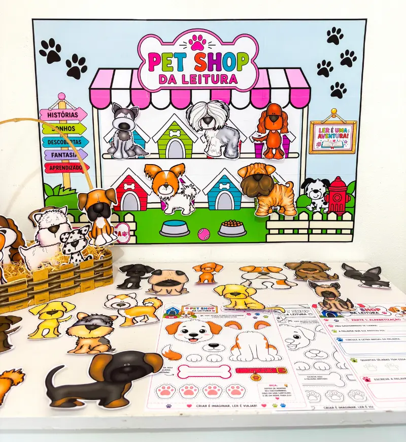 Atividade de alfabetização: Pet Shop da Leitura em PDF — capa do material