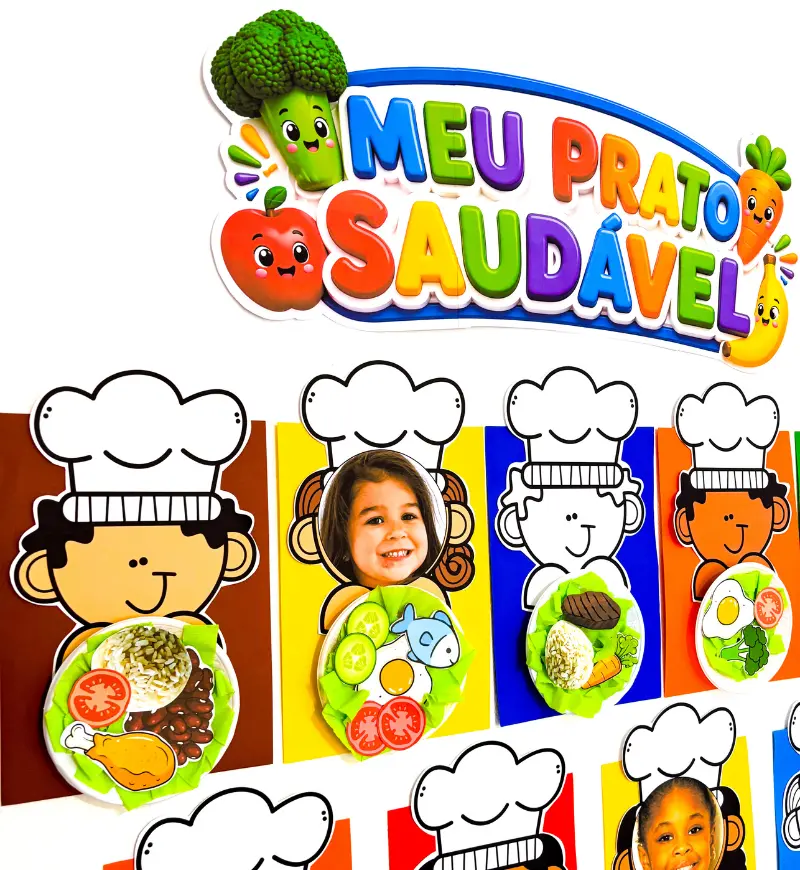 Atividade de Alimentação Saudável: Meu Prato Saudável em PDF — amostra 1: Atividade de alimentação saudável para imprimir