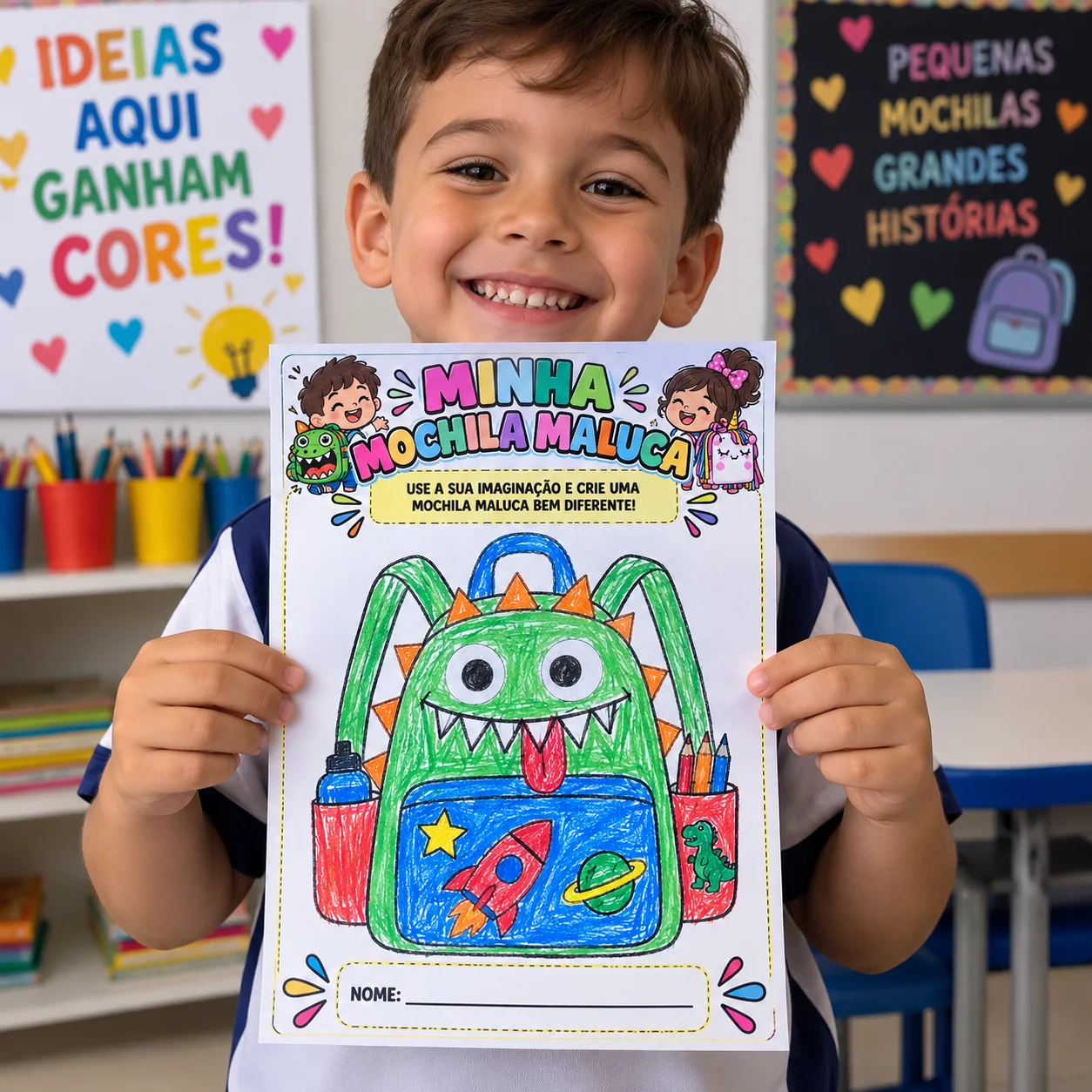 Atividade de arte minha mochila maluca - especial dia das crianças — capa do material