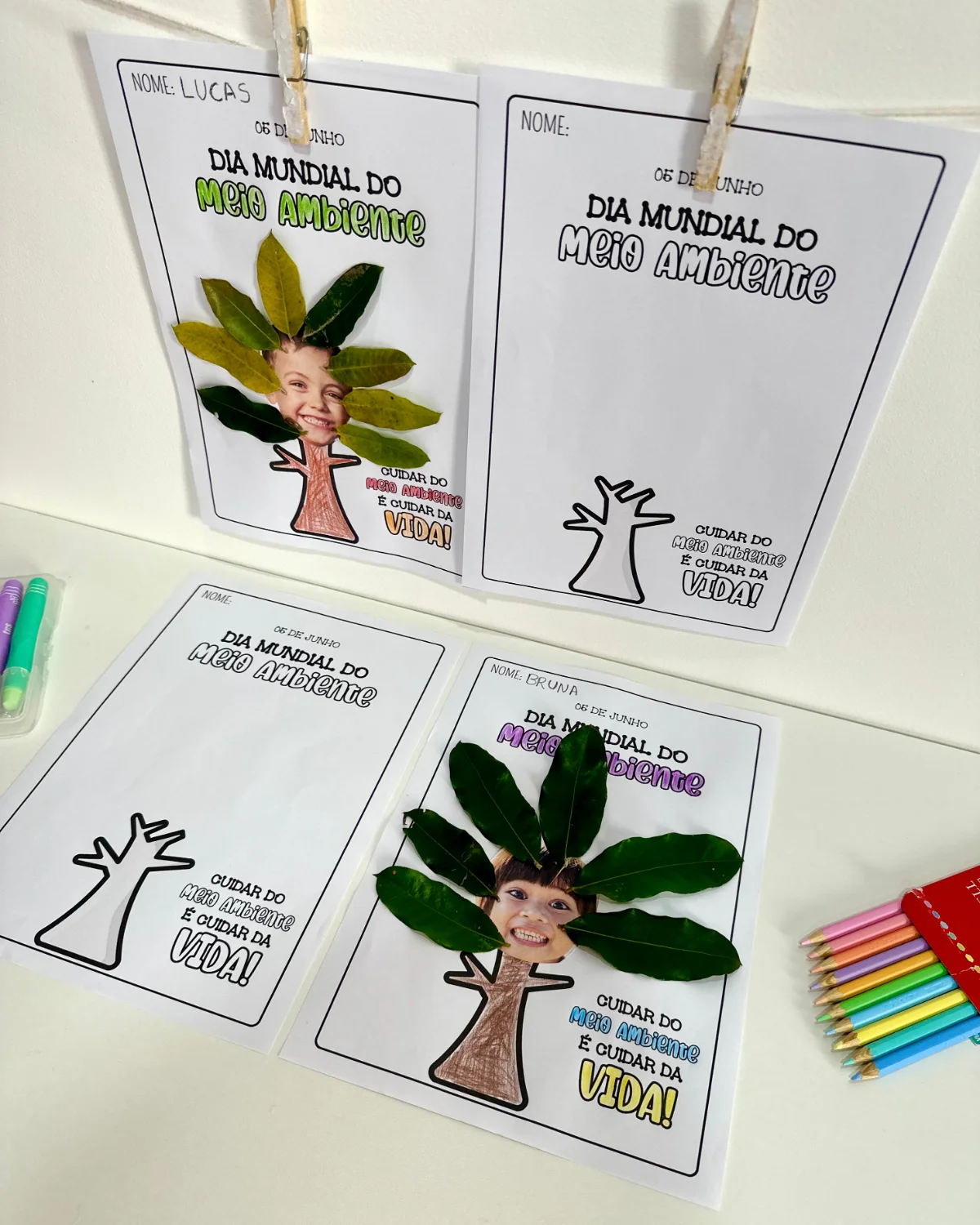 Atividade de artes com elementos da natureza — amostra 1: Celebrar o Dia Mundial do Meio Ambiente na Educação Infantil fica…