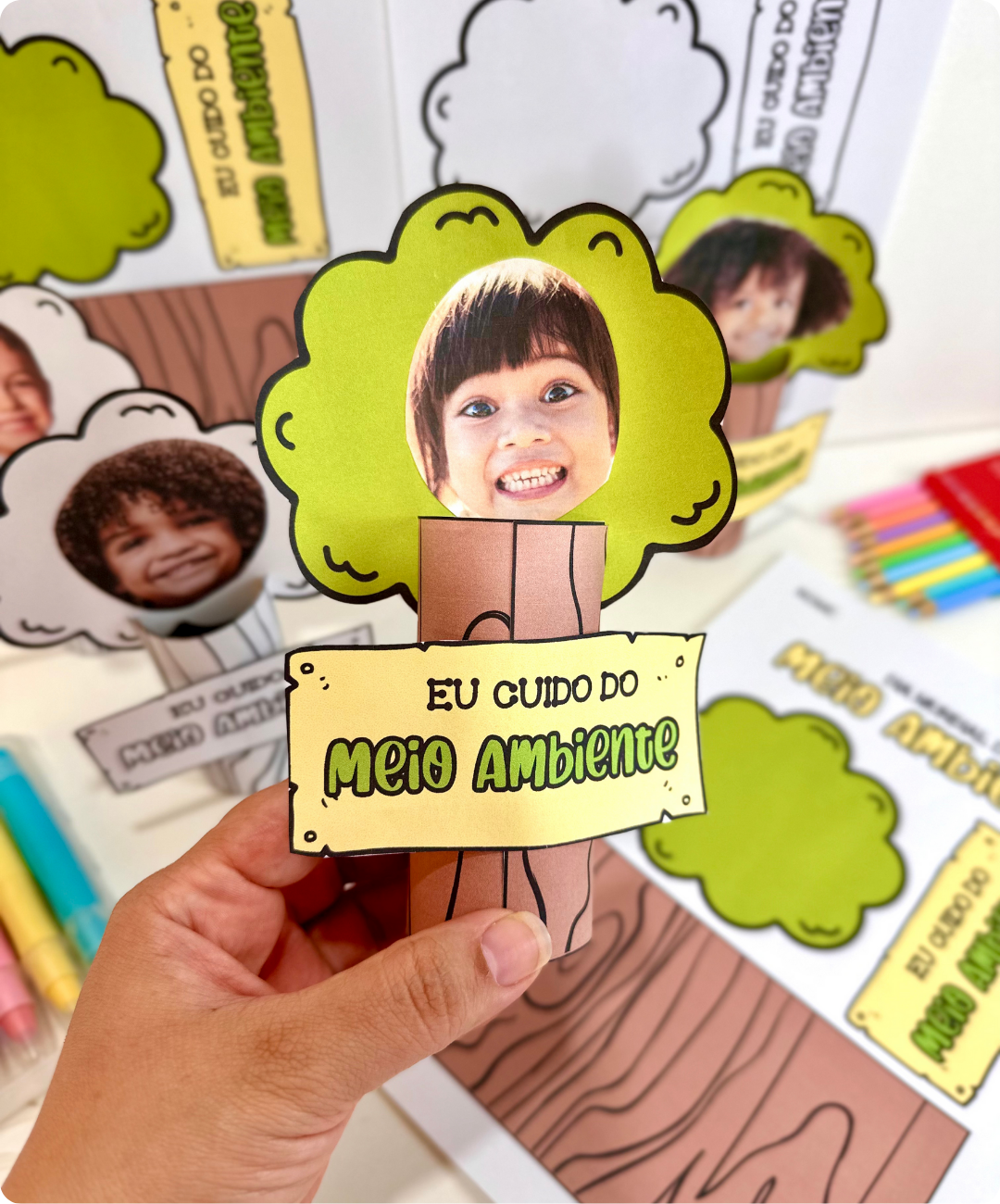 Atividade de árvore 3D para imprimir – Educação Infantil — amostra 2: Como organizar a aplicação em sala