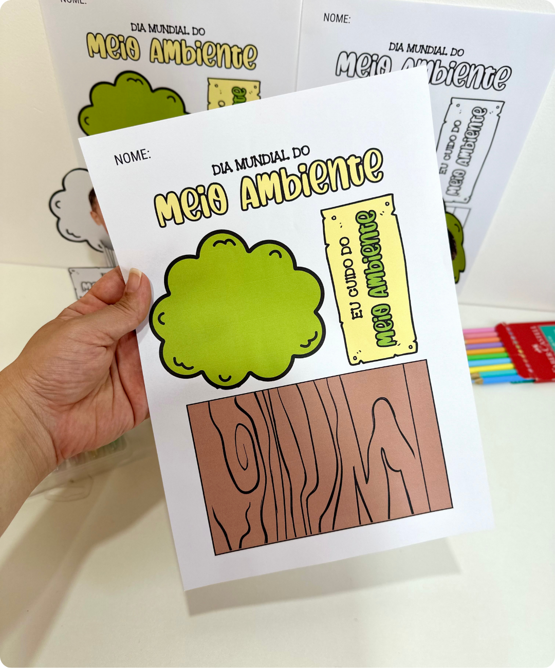 Atividade de árvore 3D para imprimir – Educação Infantil — amostra 5: Leve o tema meio ambiente à Educação Infantil com uma…