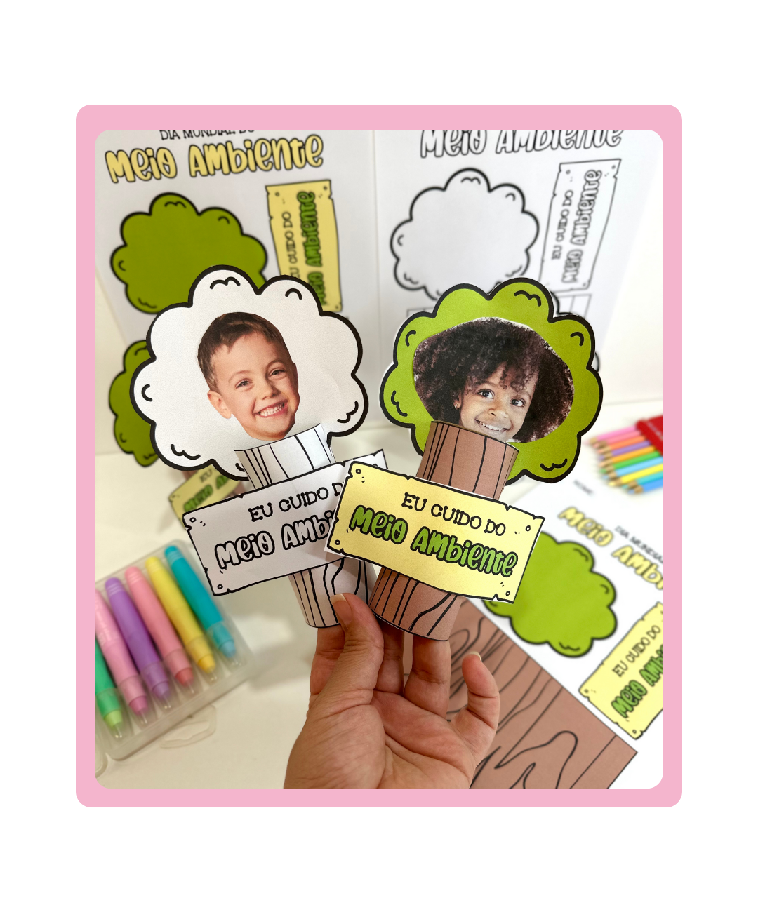 Atividade de árvore 3D para imprimir – Educação Infantil — capa do material