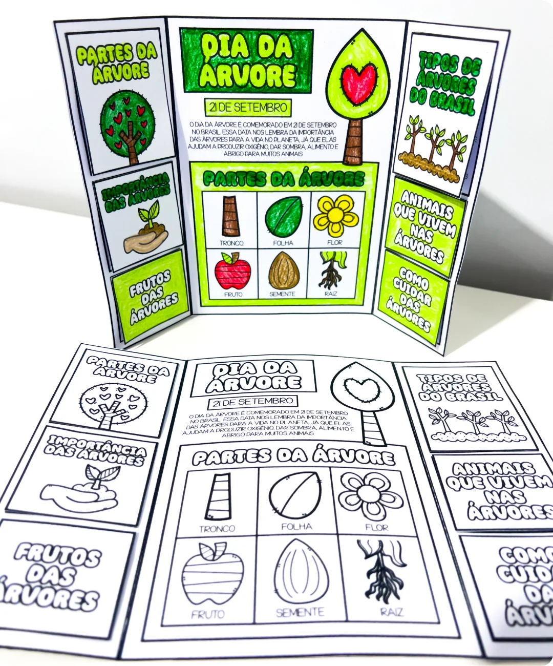 Atividade de árvore para imprimir: Dia da Árvore — amostra 5: Leve o Dia da Árvore para a sala com um lapbook de 2 páginas…