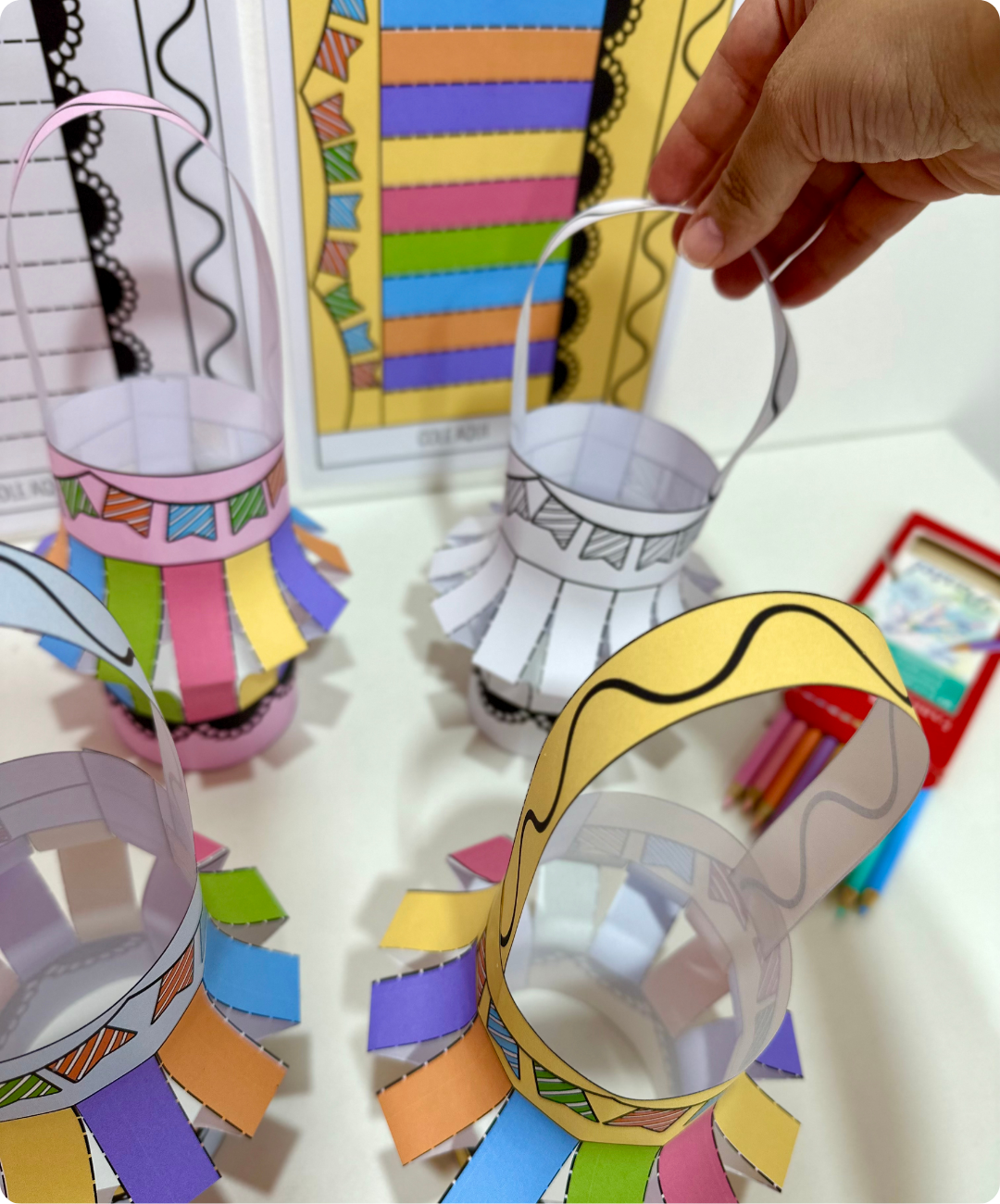 Atividade de balão junino 3D para imprimir – Educação Infantil — amostra 2: O que acompanha o material