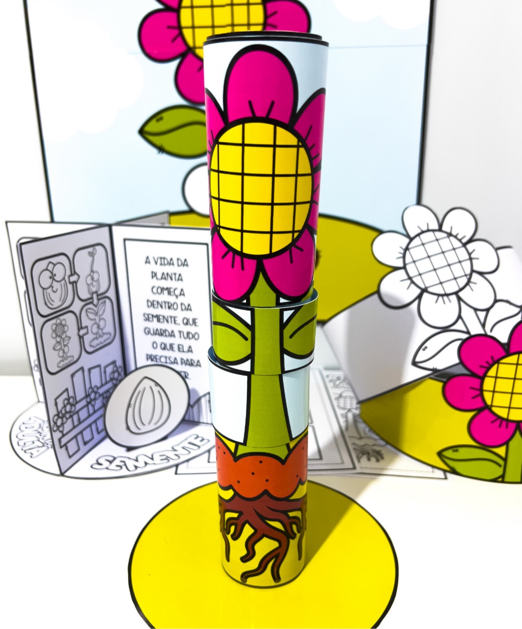 Atividade de ciclo vegetal para imprimir — amostra 1: Uma proposta visual para conversar sobre as plantas