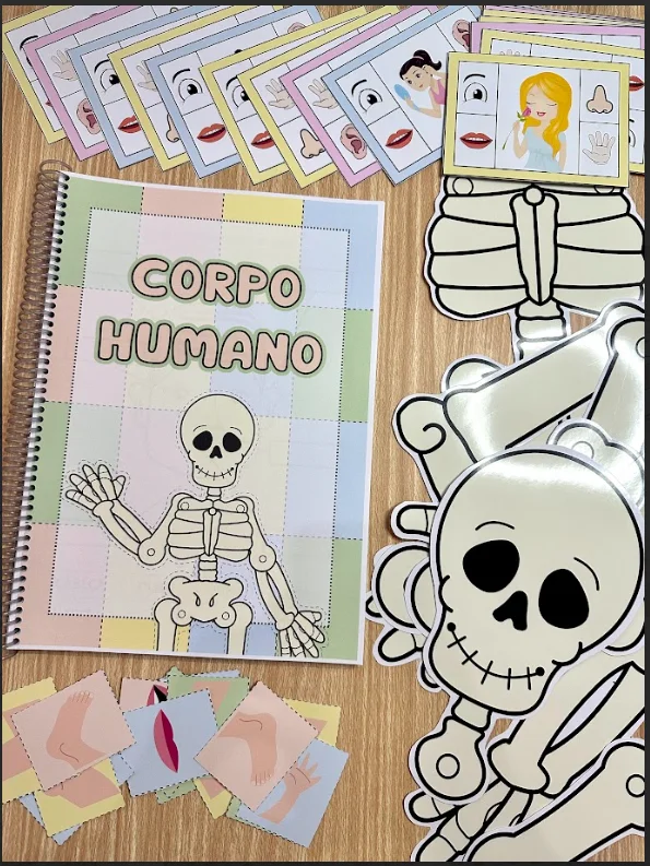 ATIVIDADE DE CIÊNCIAS : CORPO HUMANO - ENSINO FUNDAMENTAL — amostra 1: O Kit inclui jogo da memória das partes do corpo,…