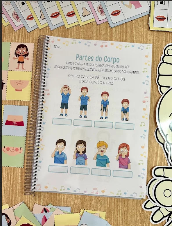 ATIVIDADE DE CIÊNCIAS : CORPO HUMANO - ENSINO FUNDAMENTAL — amostra 4: O Kit inclui jogo da memória das partes do corpo,…