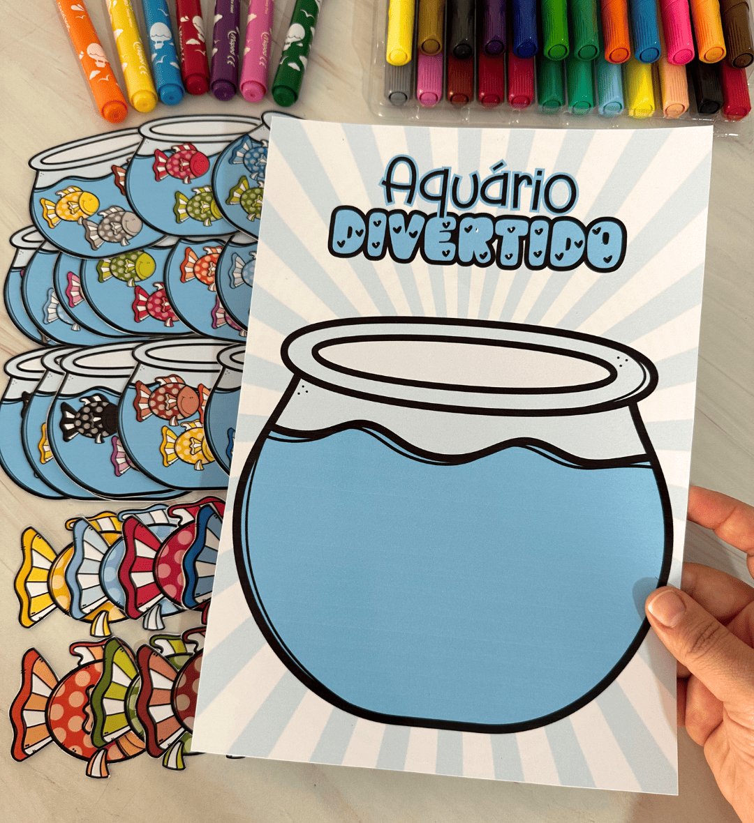 Atividade de contagem com peixinhos: Aquário Divertido — amostra 1: Contagem com peixinhos para explorar números e…