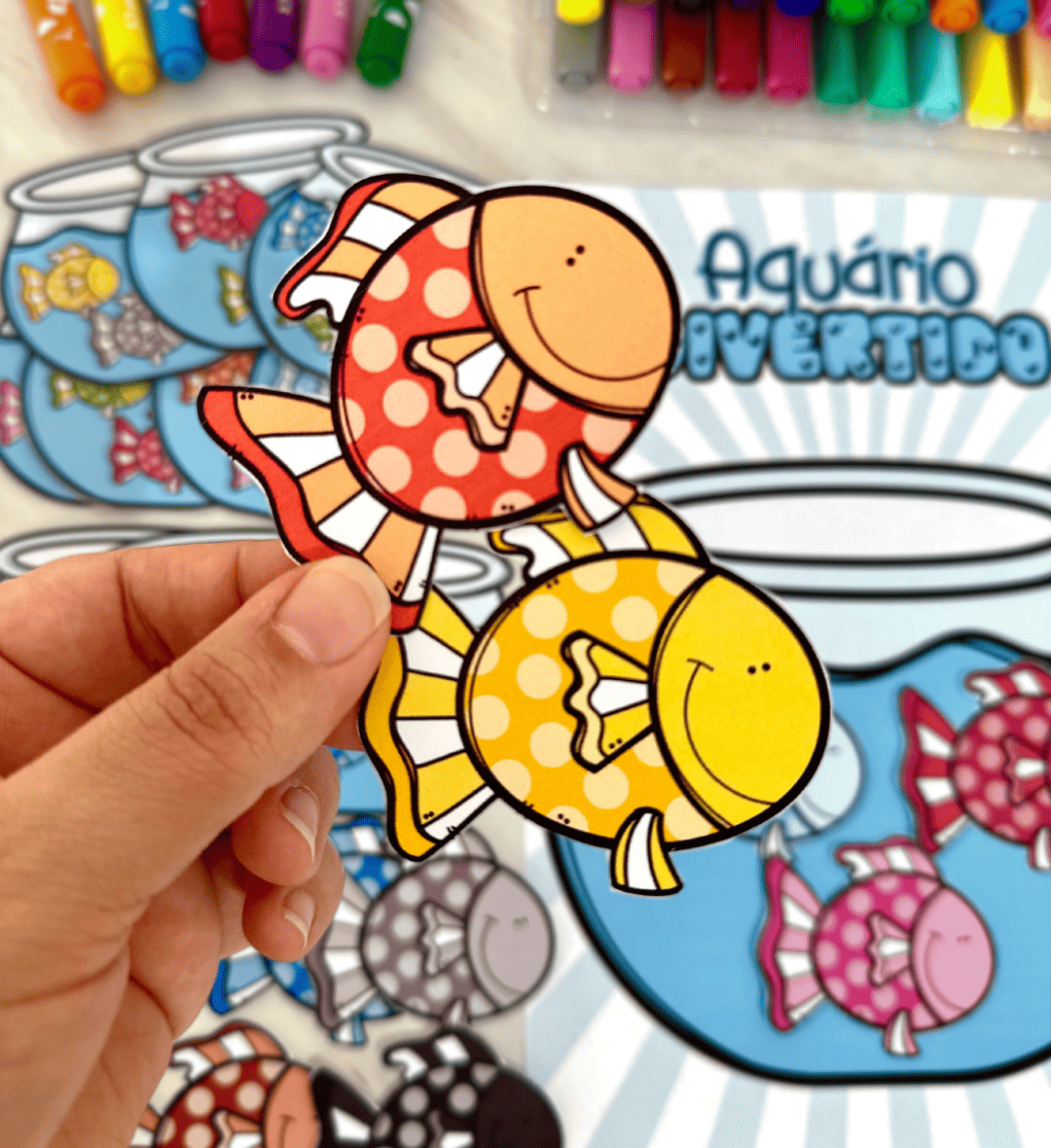 Atividade de contagem com peixinhos: Aquário Divertido — amostra 2: O que vem no material
