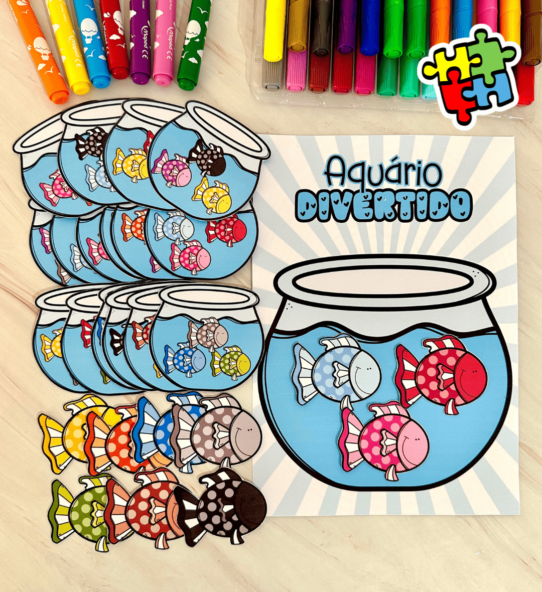 Atividade de contagem com peixinhos: Aquário Divertido — Matemática para Educação Infantil: Trabalhe números e quantidades…