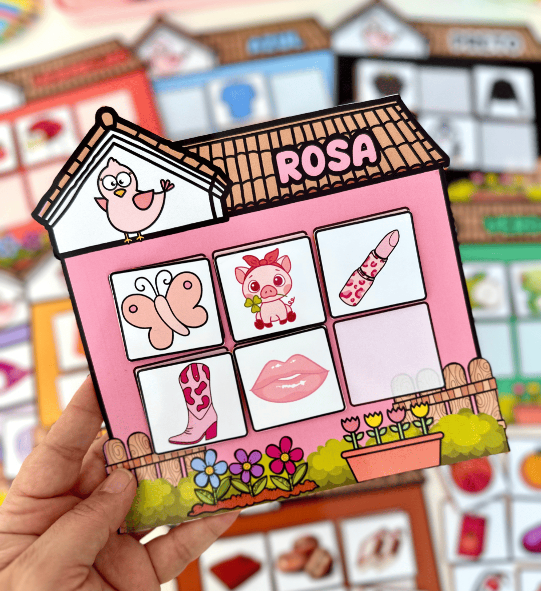 Atividade de Cores: Casinha das Cores em PDF com 10 Fichas — amostra 3: Como usar em sala de aula