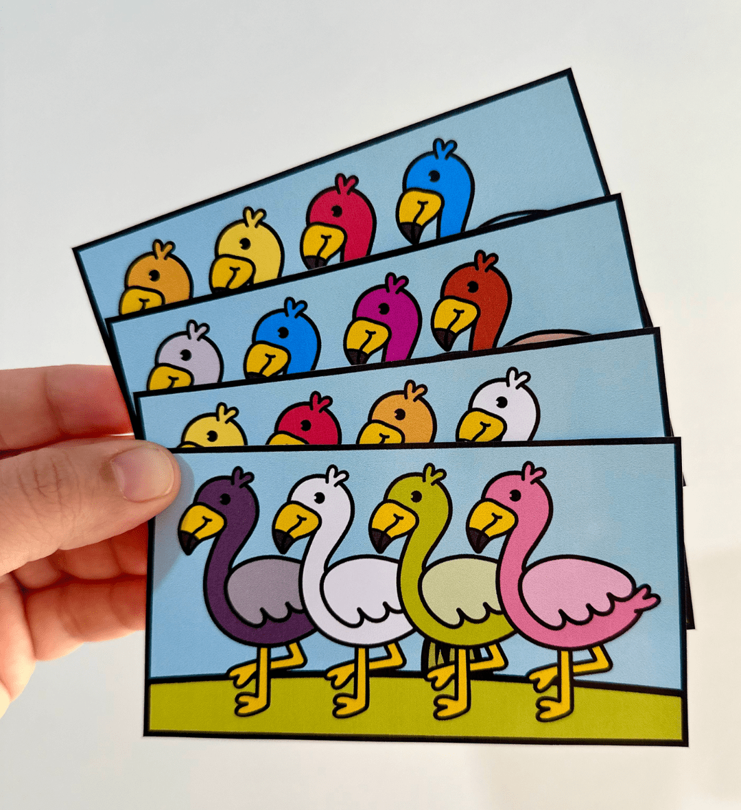Atividade de cores: Flamingo das Cores em PDF — amostra 2: O que vem no material