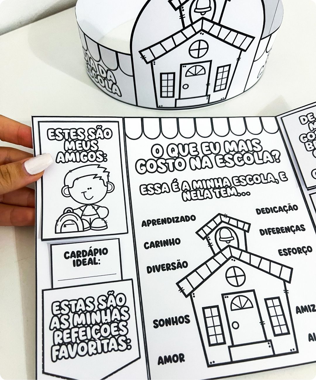 Atividade de Dia da Escola para imprimir: lapbook e coroa — amostra 1: Uma proposta para trabalhar o Dia da Escola com a…