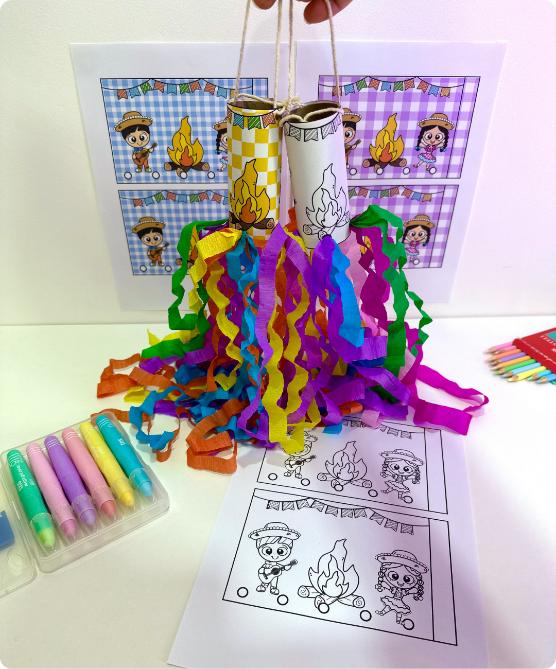Atividade de Festa Junina para imprimir – Educação Infantil — amostra 5: Leve a pipa de mão para a Festa Junina da Educação…
